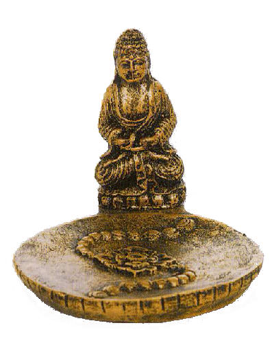 Bild von Räucherstäbchenhalter Buddha antikgold
