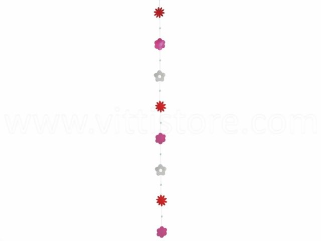 Bild von Muschelkette Blumen rot-pink-weiß