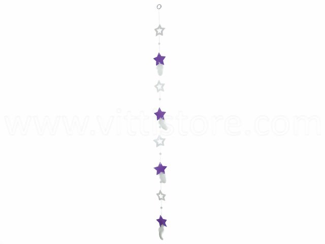 Bild von Muschelkette Sterne lila-Federn